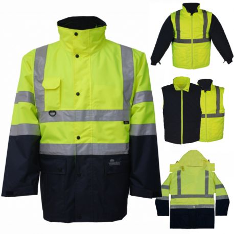 Parka contrast 5 in 1 high vis.