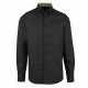 Chemise manches longues noire col couleur coupe droite polycoton 122 grs-m2 homme NM521B Alexandra