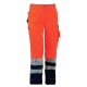 Pantalon de travail haute visibilité multipoches déperlant classe 2 polycoton 280 grs-m2 Olympus unisexe Herock