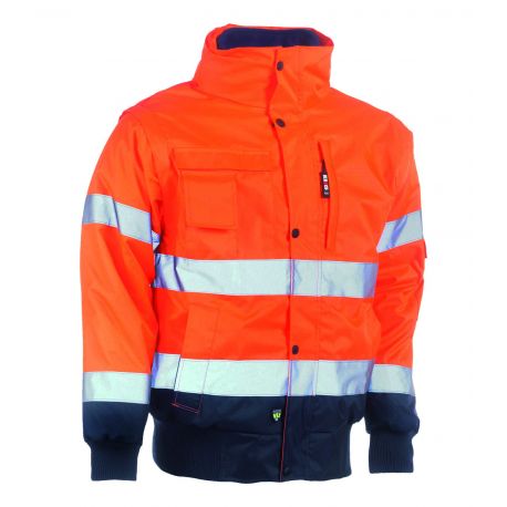 Blouson haute visibilité matelassé avec gilet polaire et manches amovible 185 grs-m2 Tarvos unisexe 25MJC1801 Herock