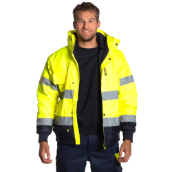 Blouson haute visibilité matelassé avec gilet polaire et manches amovible 185 grs-m2 Tarvos unisexe 25MJC1801 Herock