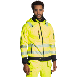 Veste softshell haute visibilité doublée micropolaire capuche classe 2 polyester 310 grs-m2 Gregor unisexe 25MJC1902 Herock