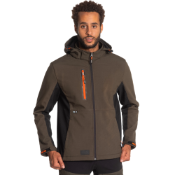 Veste softshell 3 couches solide non-doublée capuche amovible polyester 300 grs-m2 Trystan unisexe 23MJC1903 Herock