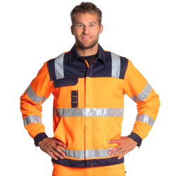 Veste de travail haute visibilité classe 3 non doublée 50 lavages polycoton 280 grs-m2 Hydros unisexe Herock