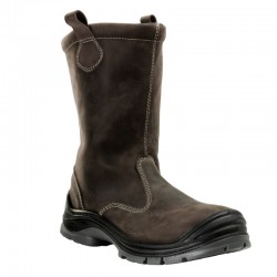 Bottes de sécurité S3 en cuir brun imperméable doublée fourrure 1,88 kg Crixus unisexe 22MSS1301 Herock