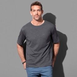 Tee-shirt col rond coton biologique flammé 130 grs-m2 homme Stedman