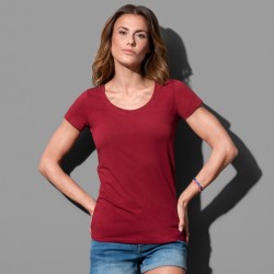 Tee-shirt près du corps col échancré coton peigné 170 grs-m2 Claire femme ST9700 Stedman