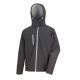 Veste softshell contrastée à capuche amovible 3 couches intérieur micropolaire 320 grs-m2 Tx performance hooded homme Result