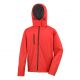 Veste softshell contrastée à capuche amovible 3 couches intérieur micropolaire 320 grs-m2 Tx performance hooded homme Result