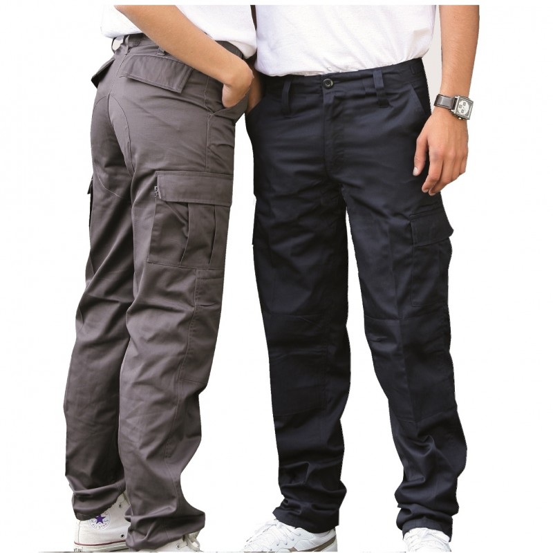 Pantalon cargo en coton taille ajustable