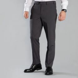 Pantalon de costume sans pince et extensible ceinture élastiquée anti-tâches lavable en machine Icona homme Alexandra