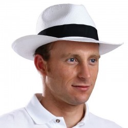 Chapeau Panama blanc très souple aéré et léger en cellulose unisexe SPANH Serie-Graffic