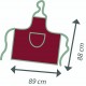 Tablier Sommelier coton 230 grs-m2 long 88 cm résistant et absorbant lie coulissante Prestige XG X-fit