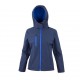 Veste softshell contrastée à capuche amovible 3 couches intérieur micropolaire 320 grs-m2 Tx performance hooded femme Result