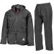 Ensemble pluie veste + pantalon ciré étui polyester 190T enduit unisexe Result