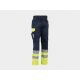 Pantalon de travail haute visibilité multipoches déperlant classe 2 polycoton 280 grs-m2 Olympus unisexe Herock