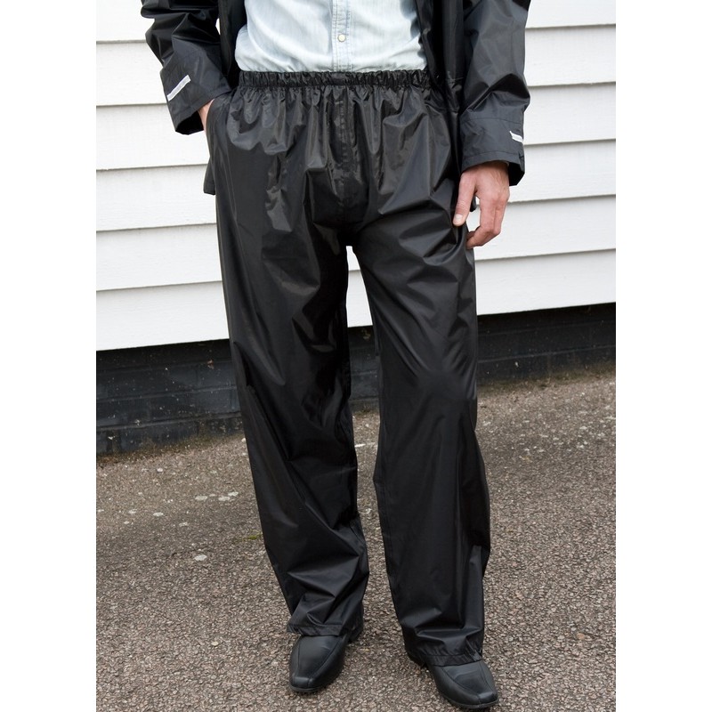 Surpantalon pluie imperméable taille élastiquée polyester enduit PVC Rain  unisexe Result - M-Vêtement