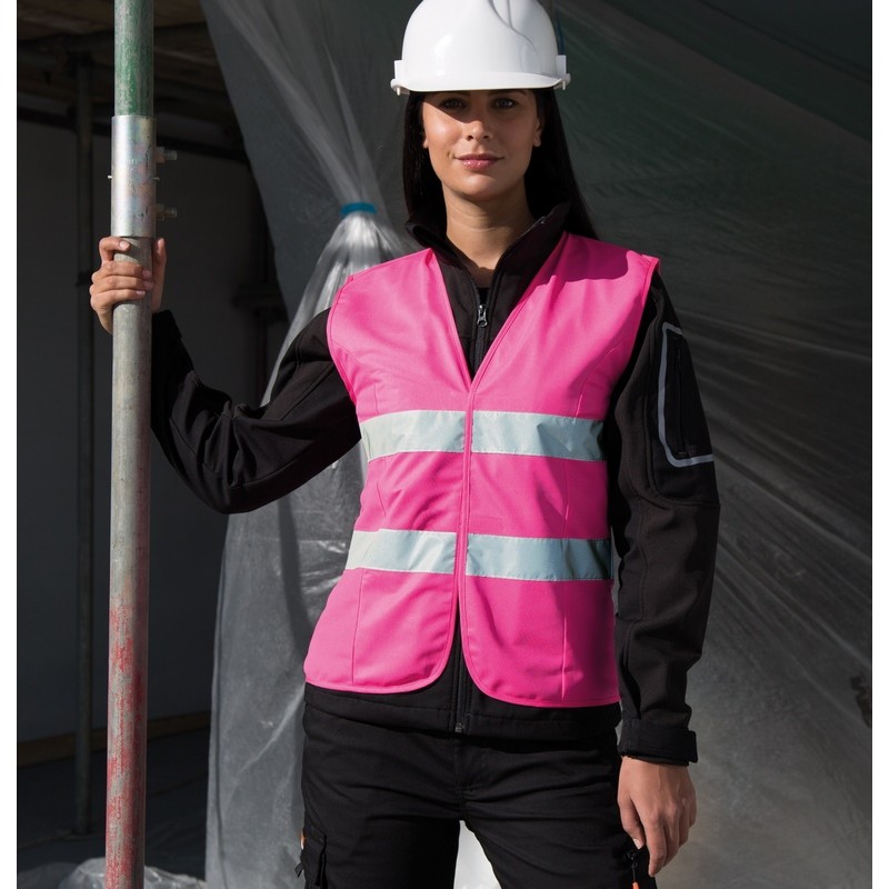 gilet sécurité rose fluo