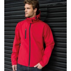 Veste softshell contrastée à capuche amovible 3 couches intérieur micropolaire 320 grs-m2 Tx performance hooded homme Result