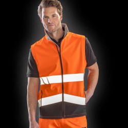 Gilet sans manches Softshell 3 couches haute visibilité cl.2 bas anti-taches polyester recyclé 280grs.m2 unisexe Result