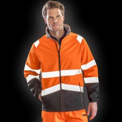 Veste Softshell 2 couches haute visibilité cl.2 bas anti-taches polyester recyclé 280grs.m2 unisexe Result