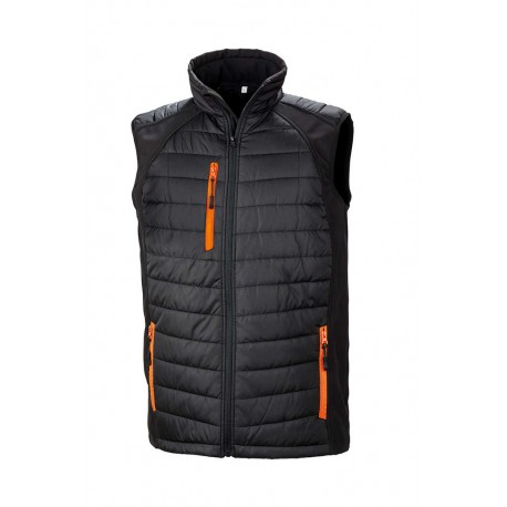 Gilet matelassé sans manches à flancs softshell élastique polyester recyclé 280grs.m2 unisexe Result