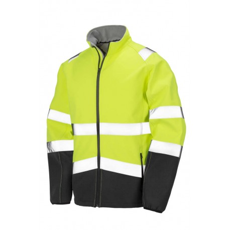 Veste Softshell 2 couches haute visibilité cl.2 bas anti-taches polyester recyclé 280grs.m2 unisexe Result