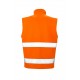 Gilet sans manches Softshell 3 couches haute visibilité cl.2 bas anti-taches polyester recyclé 280grs.m2 unisexe Result