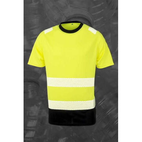 Tee-shirt respirant haute visibilité cl.2 bas et col anti-salissures polyester recyclé 155grs.m2 unisexe Result