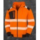 Veste sweat capuche haute visibilité cl.2 poignets + taille bord cotes polyester recyclé 280grs.m2 Result