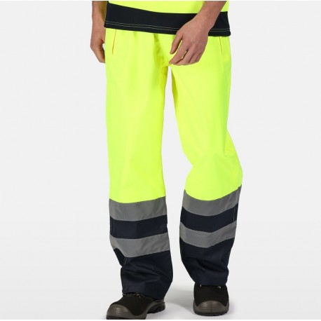 Surpantalon haute visibilité cl.2 imperméable taille élastiquée polyester Hi-vis pro unisexe Regatta