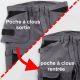 Pantalon travail extensible confortable poches à clous genouillères 50-48 polycoton 2 élasth. 320 grs Herocles unis.Herock