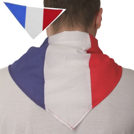 Bandana foulard triangle tricolore bleu-blanc-rouge viscose coton Feria unisexe SBFBBR Serie-Graffic