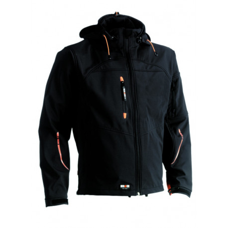 Veste softshell technique 3 couches capuche amovible polyester 290 grs-m2 Poseidon unisexe Herock