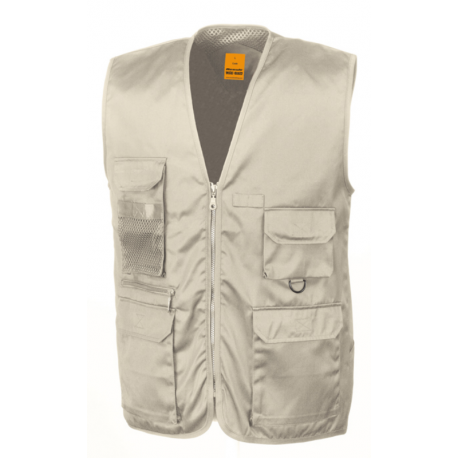 Gilet reporter multipoches 65-35 polyester-coton 220 grs-m2 Safari unisexe R045X Result