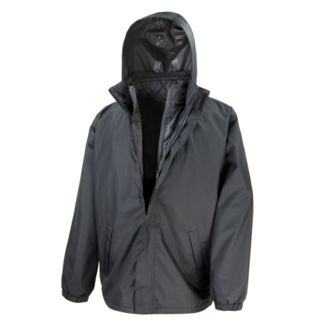 Parka 3 en 1 imperméable doublée filet avec gilet intérieur amovilble sans manche et matelassé unisexe R215X Result