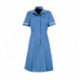 Blouse robe longue médicale zippée devant manches courtes et plis daisance 65-35 polycoton 195 grs-m2 femme Alexandra