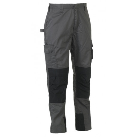 Pantalon de travail multipoches genouillères déperlant en solide polycoton 280 grs-m2 Titan homme Herock