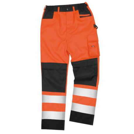 Pantalon haute visibilité classe 2 multipoches genouillères 80-20 polycoton renforcé 280 grs-m2 Cargo unisexe R327X Result