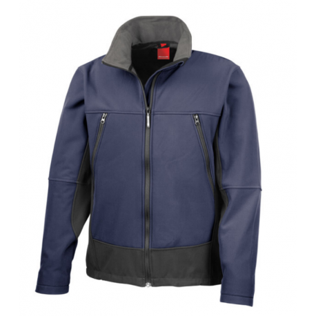 Veste softshell contrastée noir 3 couches soudées polyester 320 grs-m2 Activity unisexe R120X Result